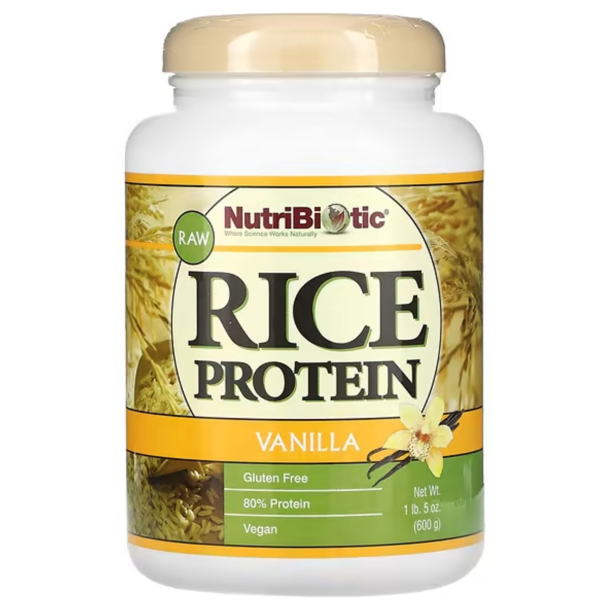 Nutribiotic Rice Protein Vanilla 600g - Nature's Source Inc
