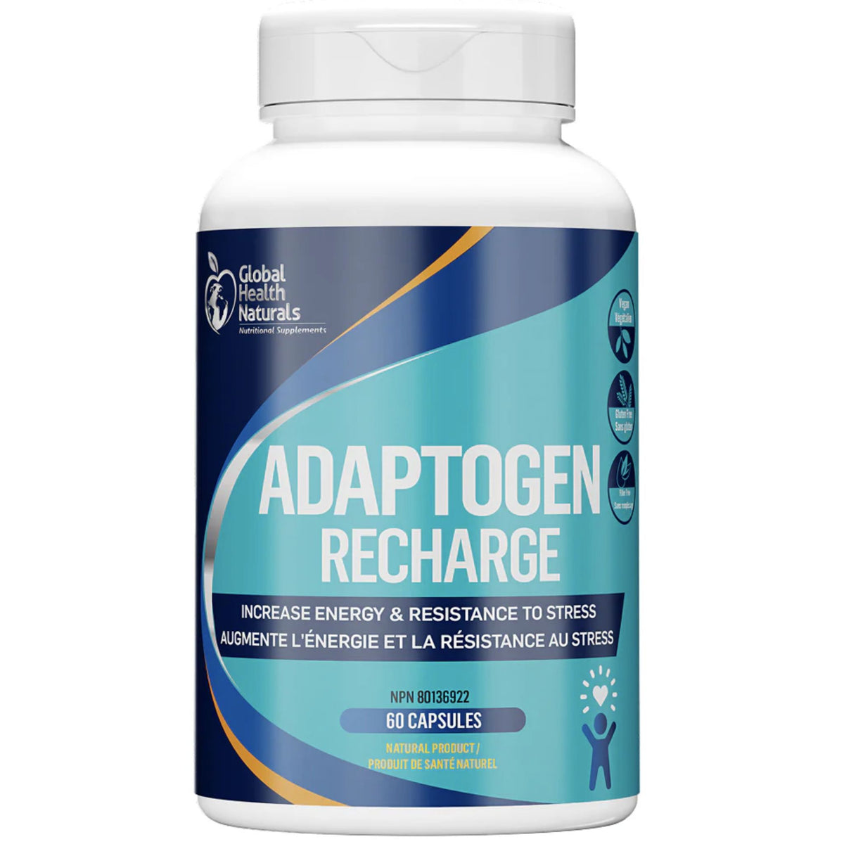 Global Health Naturals Adaptogen Recharge, 60 Capsules - Nature's Source Inc