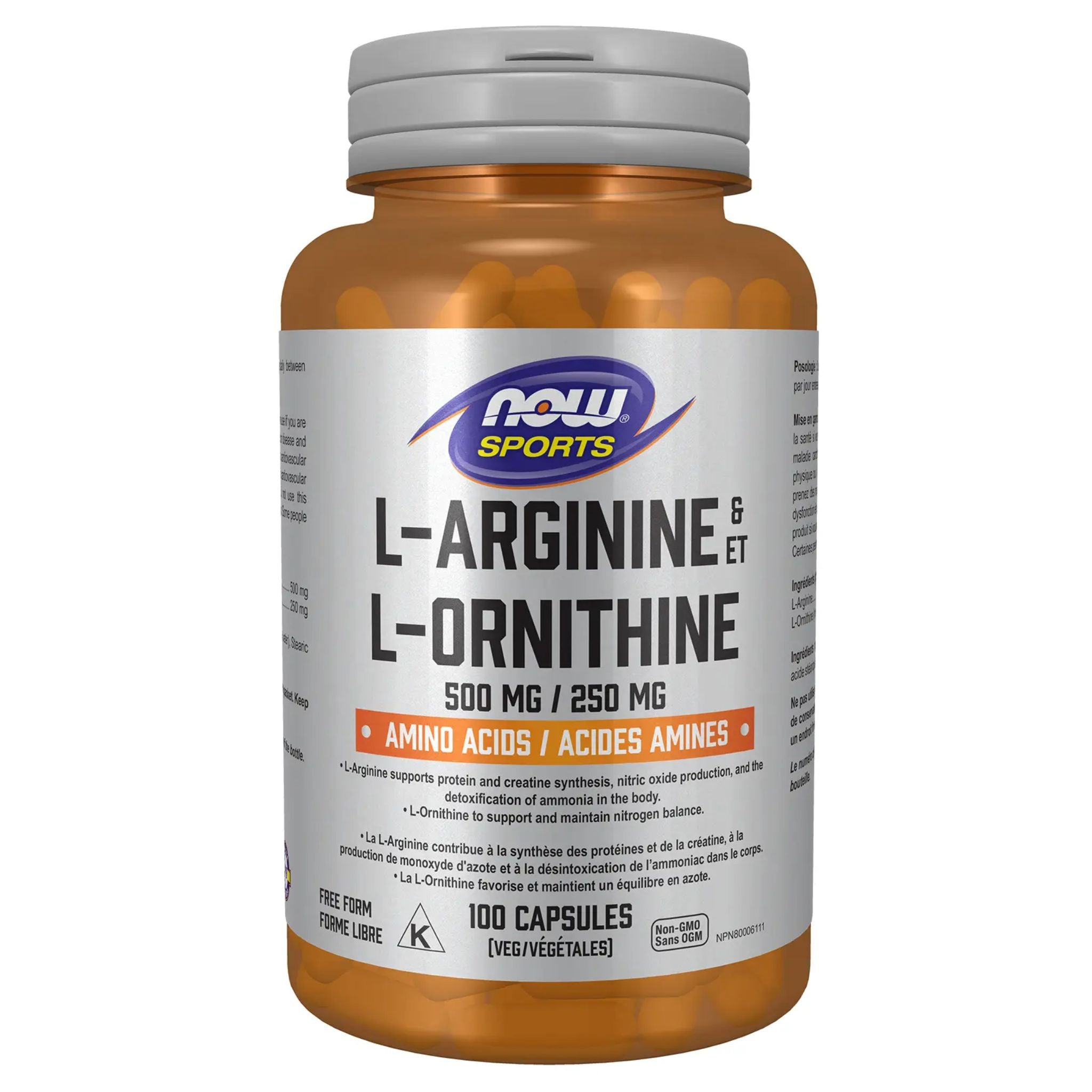 NOW L - Arginine 500mg L - Ornithine 250mg 100 Vegetable Capsules - Nature's Source Inc