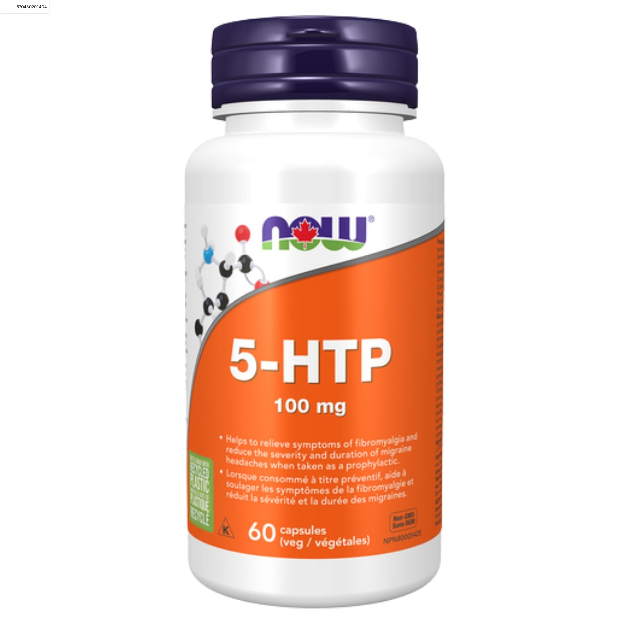 NOW 5 - HTP 100mg 60 Vegetable Capsules - Nature's Source Inc