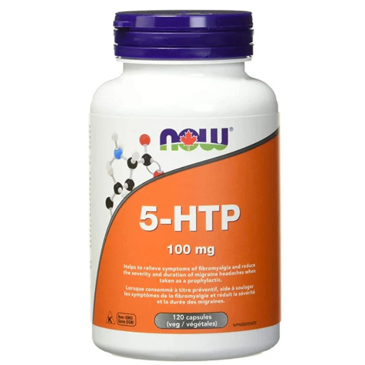 Now 5-HTP 100mg 120 Vegan Capsules - Extracted From African Plant Griffonia Simplicifolia, Supports a Positive Mood and Emotional Well-being, Promotes Overall Health