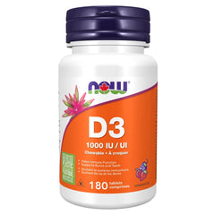 NOW Vitamin D-3 1000 IU Chewable 180 Tablets