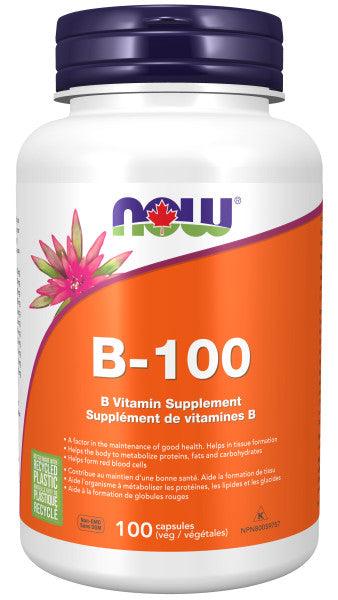 Now B-100, 100 Capsules - B Vitamin Supplement, Promote Health of Nervous System and Energy Production