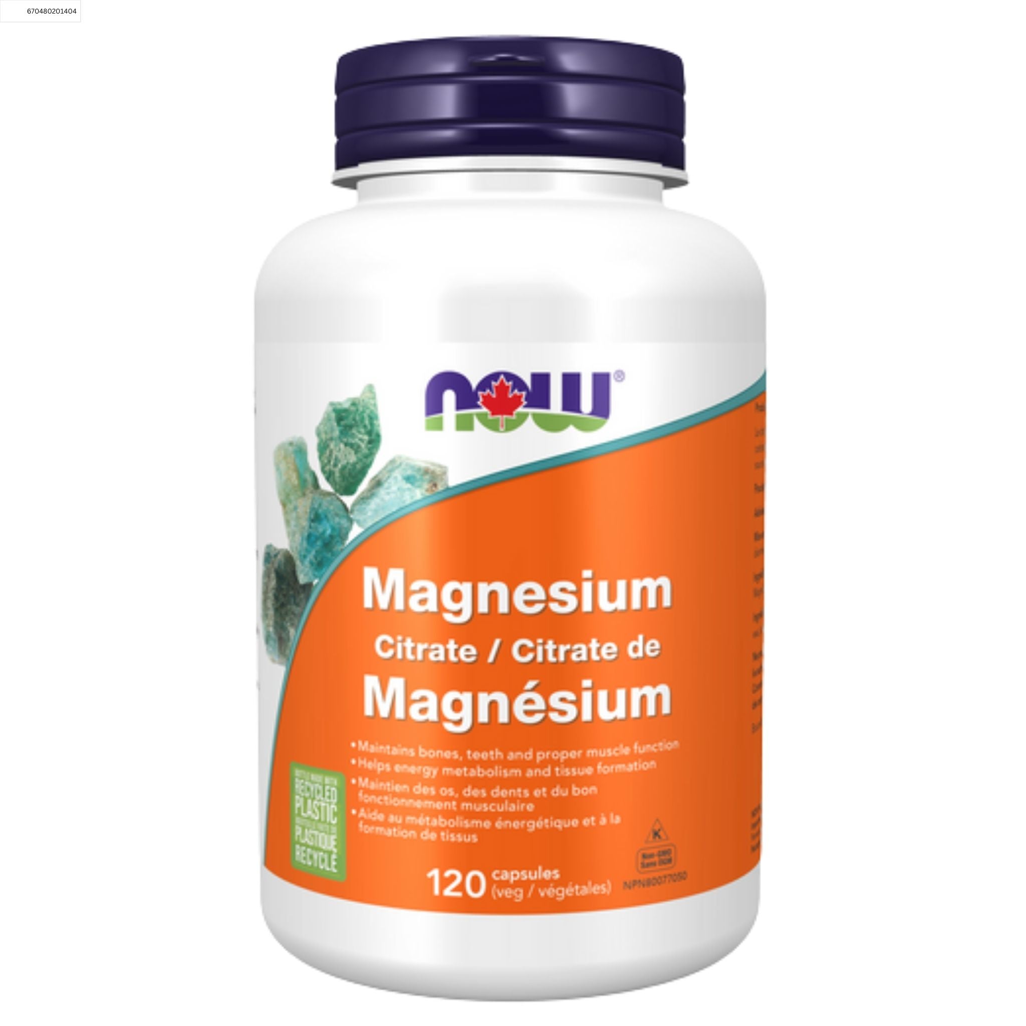 NOW Magnesium Citrate 120 Vegetable Capsules - Nature's Source Inc