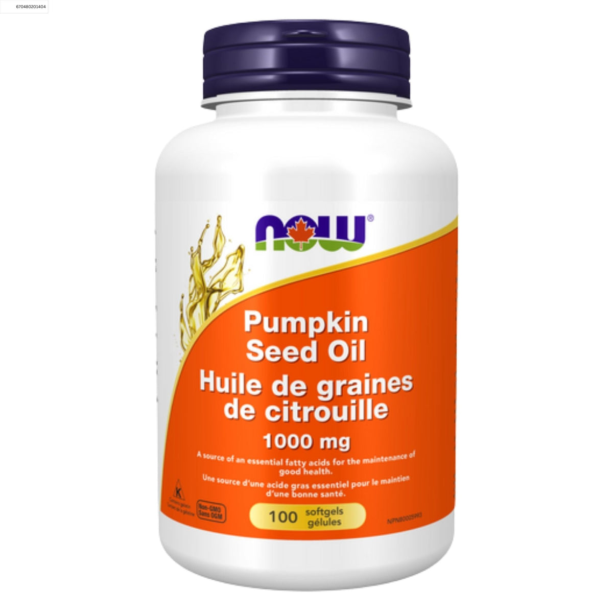 NOW Pumpkin Seed Oil 1000mg 100 Softgels - Nature's Source Inc