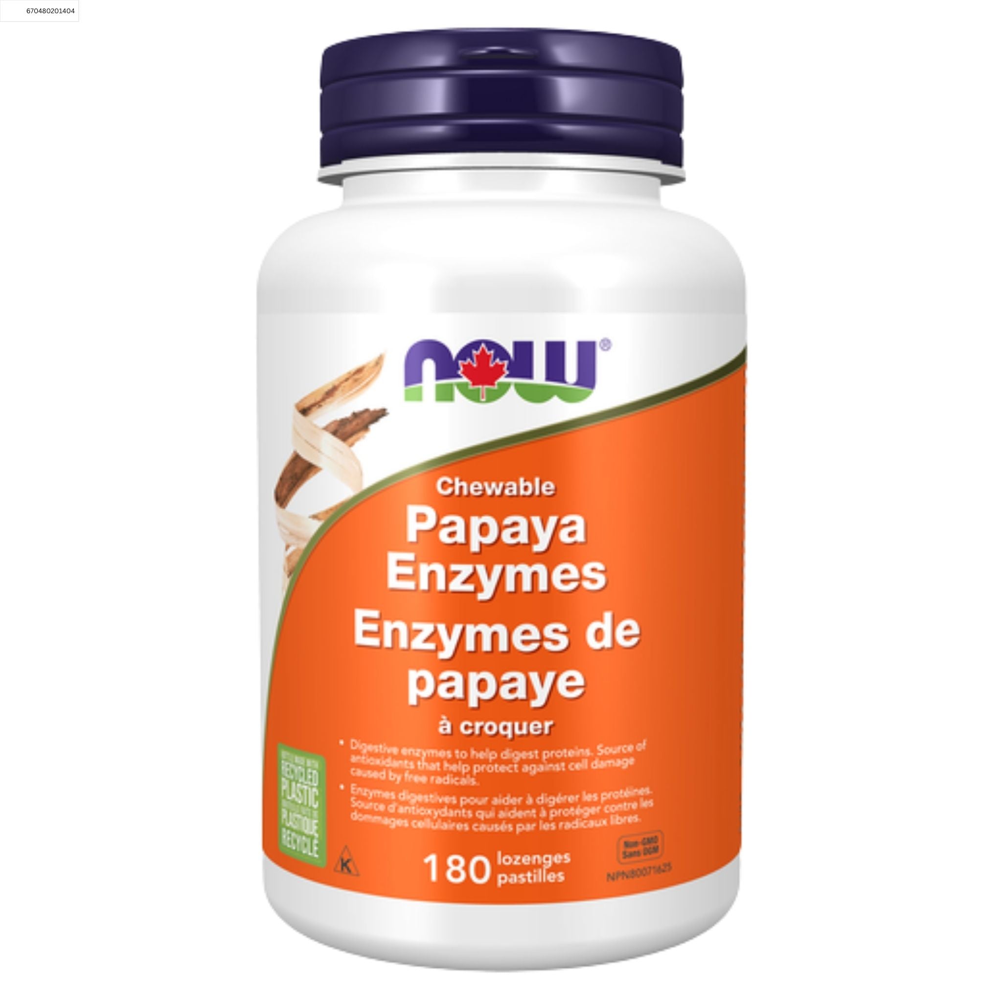 NOW Papaya Enzymes Chewable 180 Lozenges - Nature's Source Inc