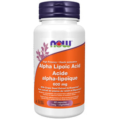 NOW Alpha Lipoic Acid 600mg 60 Vegan Capsules - Promotes Glutathione, Enhances Antioxidant Activities, Supports Cardiovascular Function