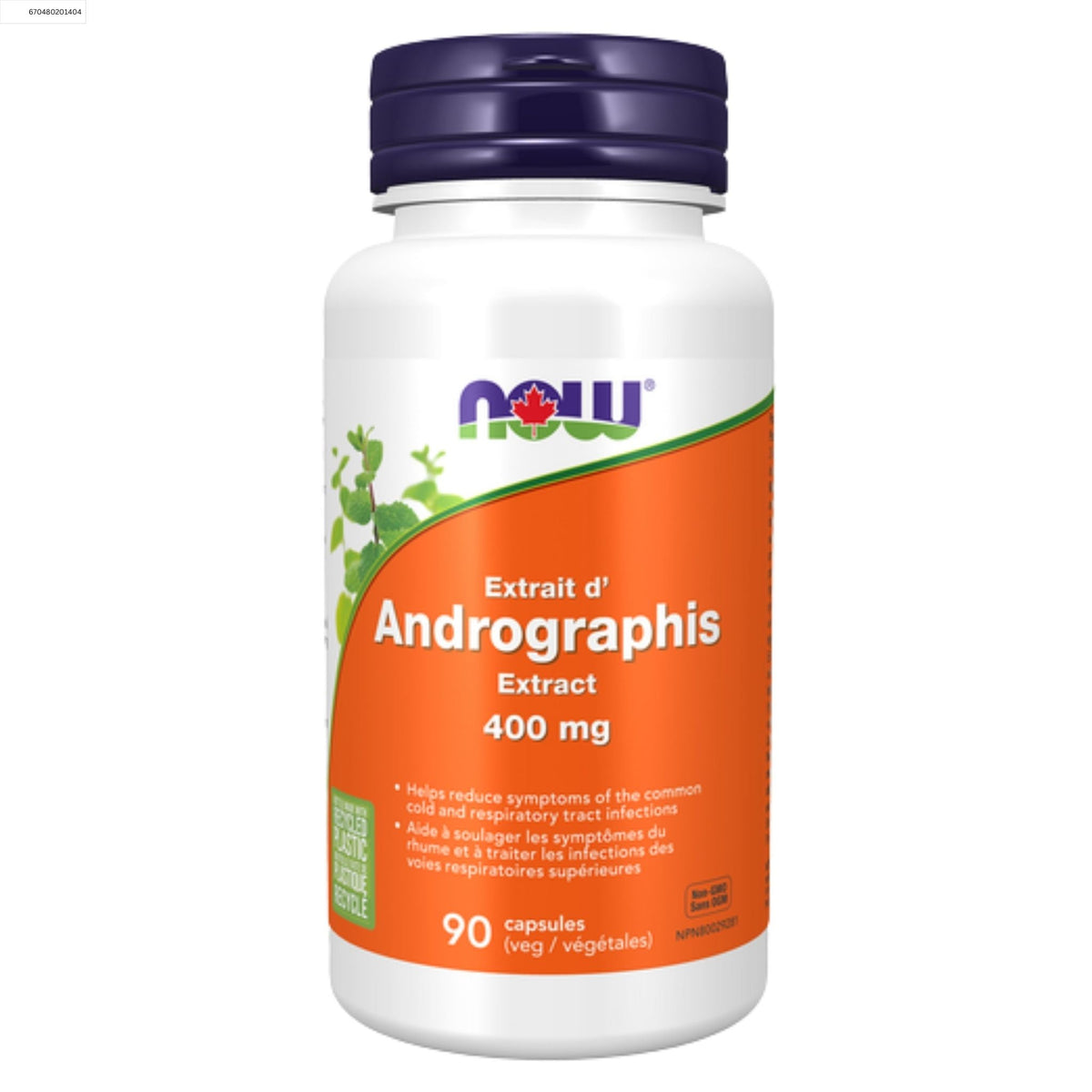 NOW Andrographis Ext 400 mg 90 Vegetable Capsules - Nature's Source Inc