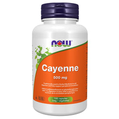 NOW Cayenne 40000 HU 500mg 100 Vegetable Capsules