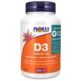 NOW Vitamin D3, 2500IU 500 Softgels - Supports Bone Health & Immunity, Prevent Vitamin D Deficiency, Highly Absorbable Liquid Softgel
