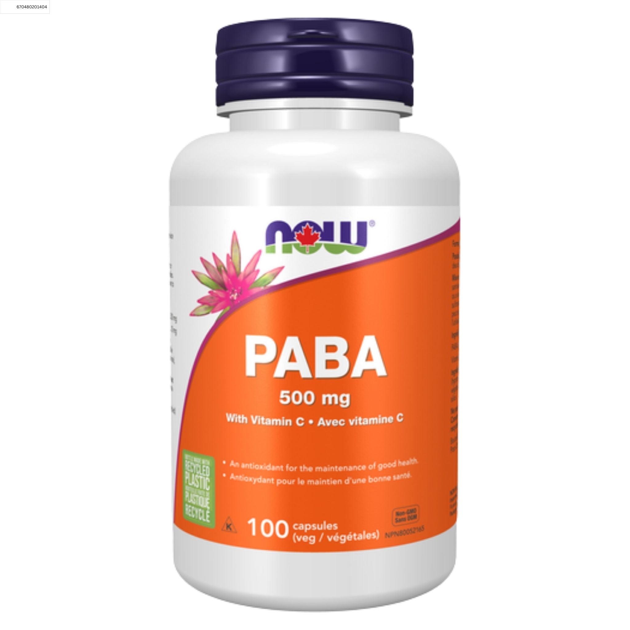 NOW Paba 500mg 100 Vegetable Capsules- Nature's Source