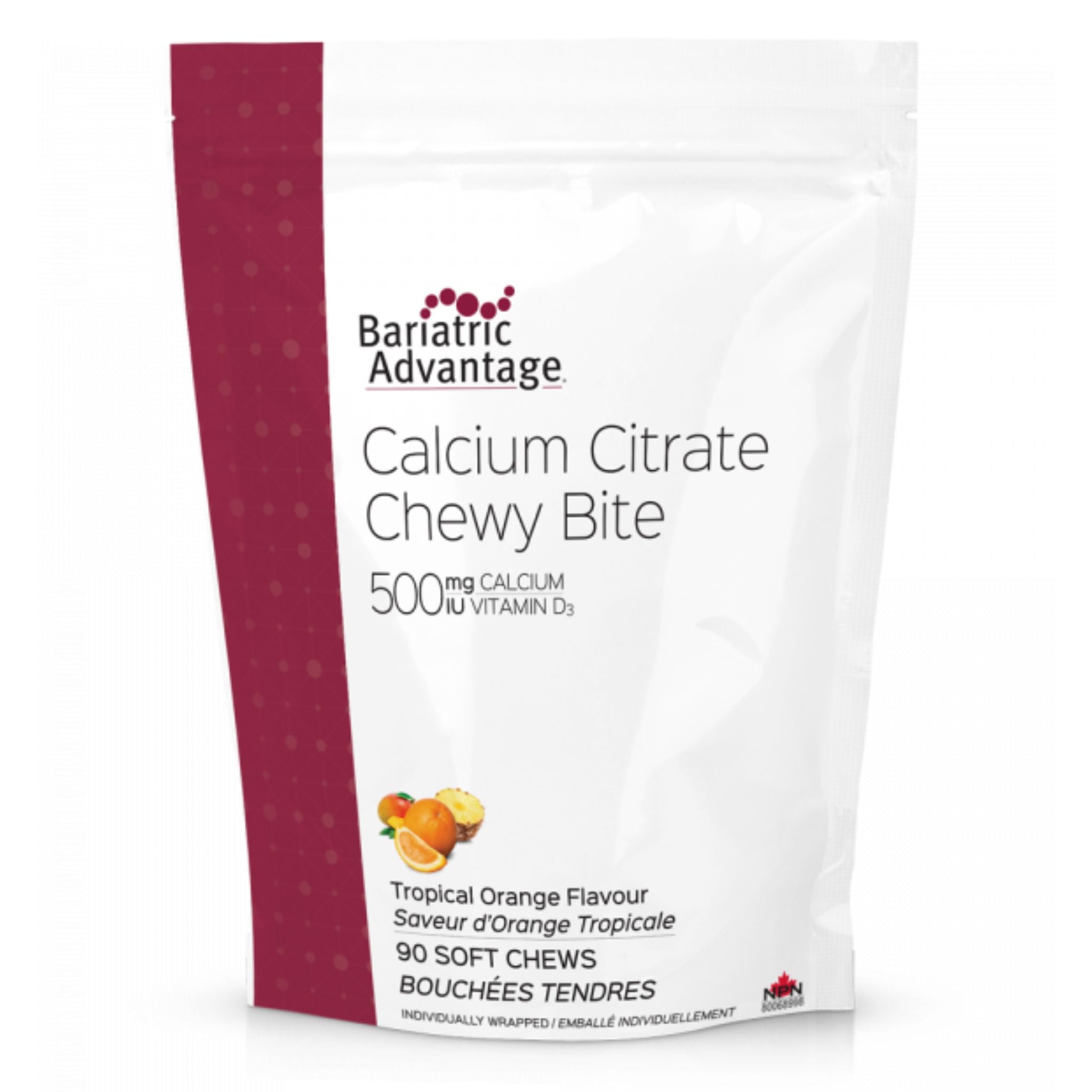 Bariatric Calcium Citrate Chewy Bites Orange 90 Coumt - Nature's Source Inc