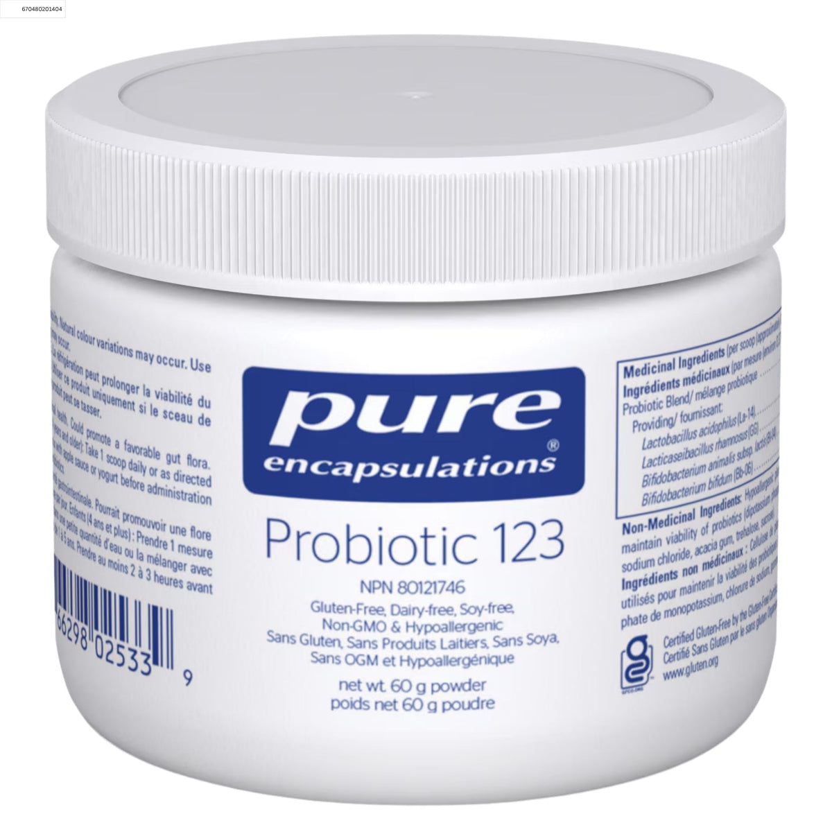 Pure Encapsulations Probiotic 123 60g - Nature's Source Inc