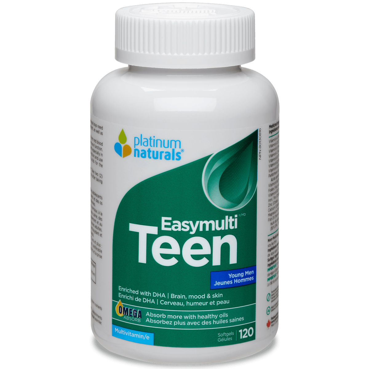 Platinum Naturals Easymulti Teen (Men Multivitamin) 120 Softgels - Nature's Source Inc