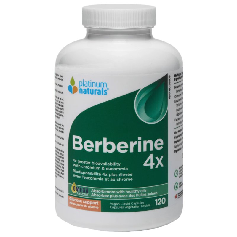 Platinum Naturals Berberine 4x 120 Vegan Liquid Capsules