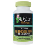 Atkins Ginseng Ontario Ginseng Vegan 100 Capsules - Nature's Source Inc