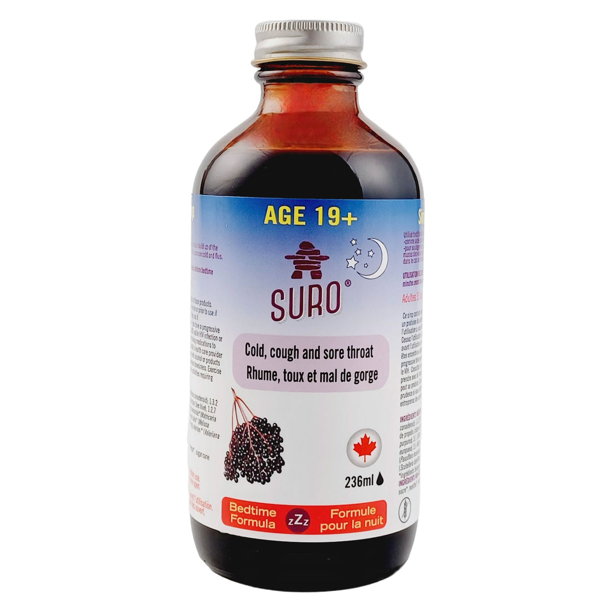 Suro Elderberry Syrup Nighttime 19+ 236ml - Nature's Source Inc