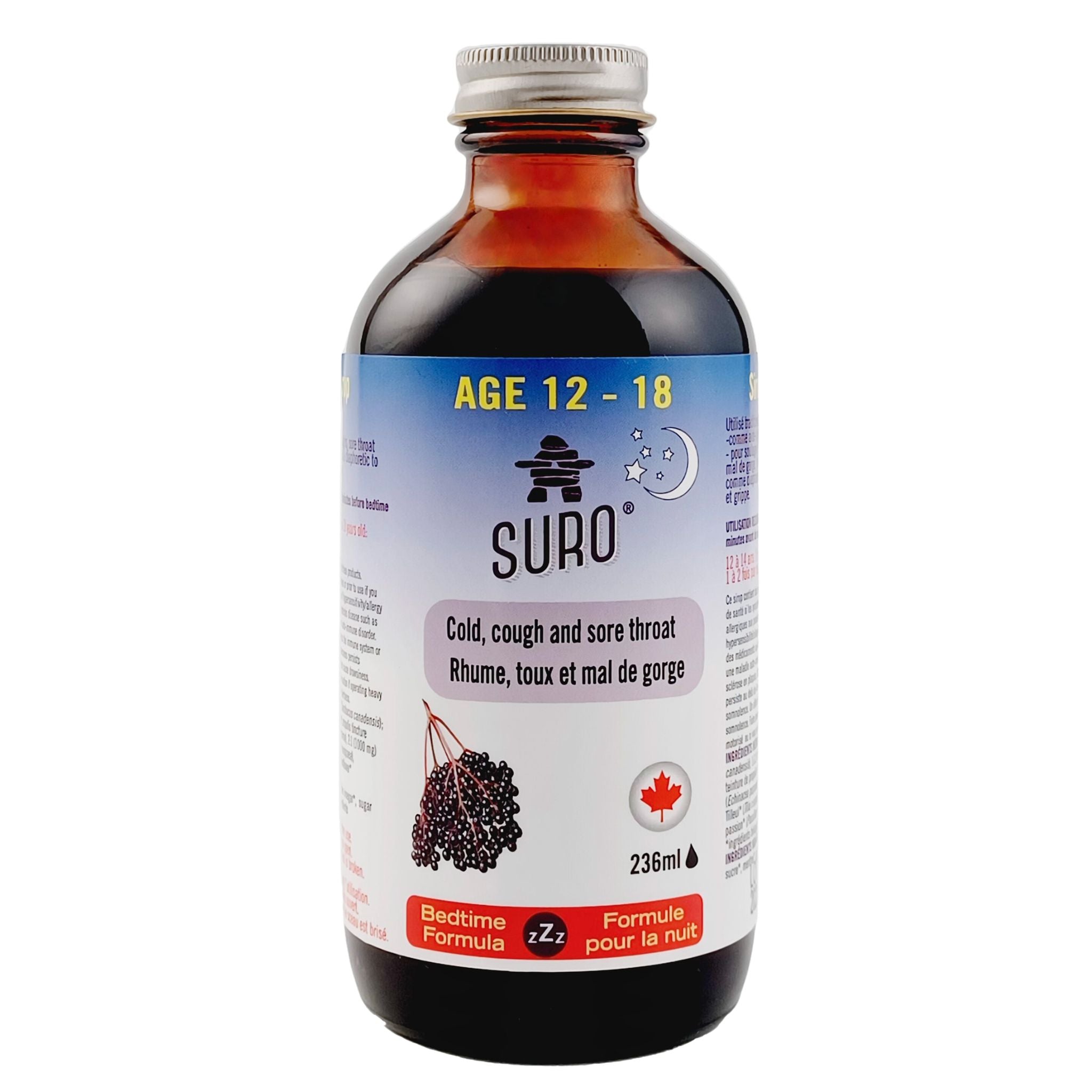 Suro Elderberry Syrup Nighttime 12 - 18yrs 236ml - Nature's Source Inc