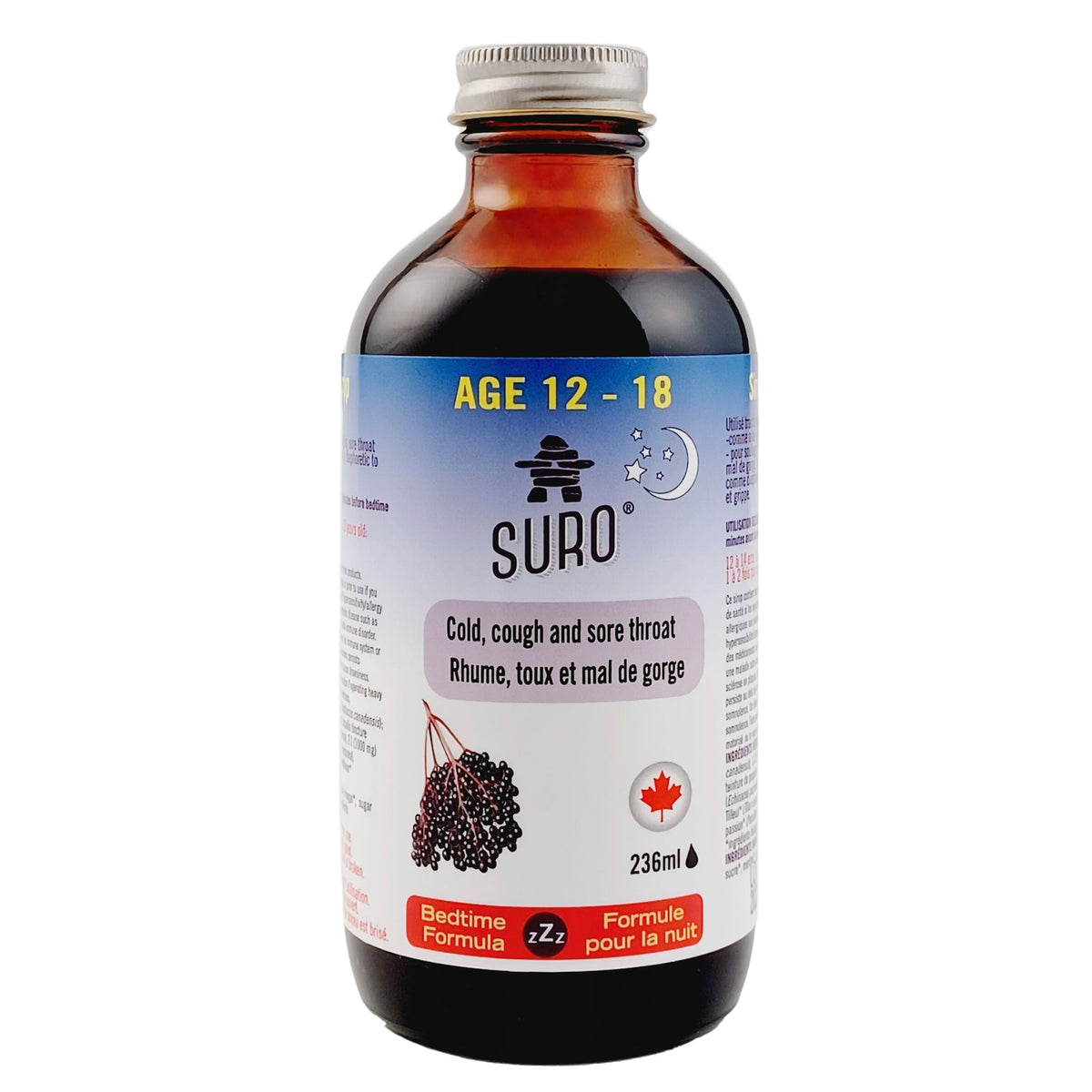 Suro Elderberry Syrup Nighttime 12 - 18yrs 236ml - Nature's Source Inc