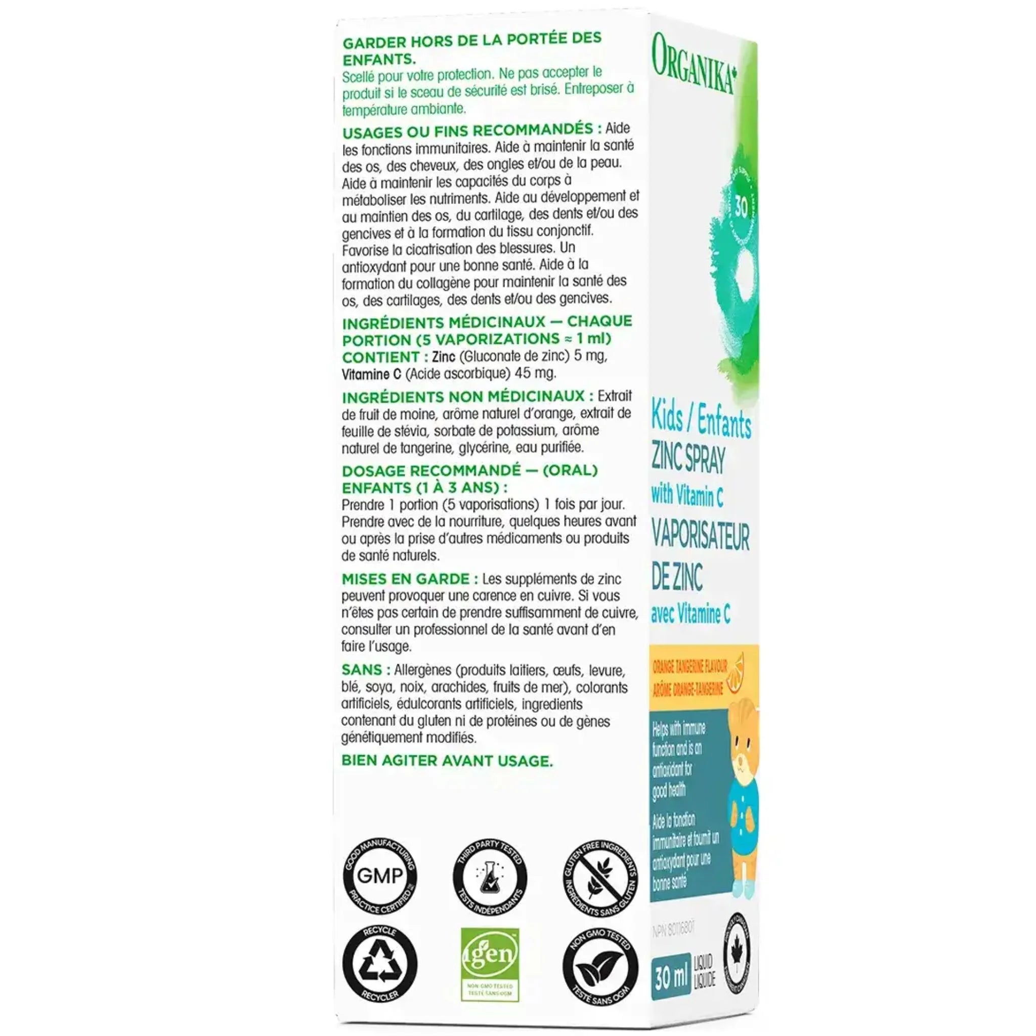 Organika Kids Zinc Spray with Vitamin C 30ml