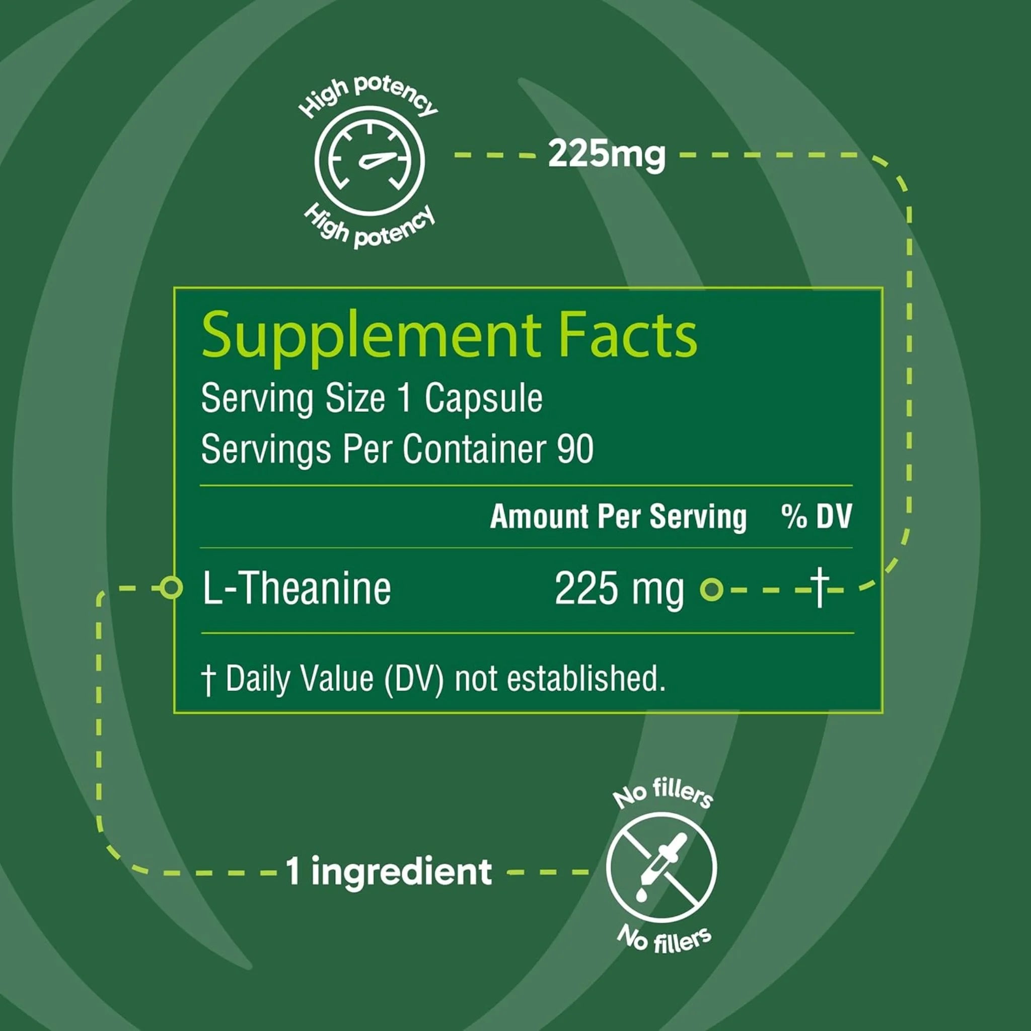 Organika L-Theanine 225mg 90 Vegan Capsules