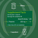 Organika L-Theanine 225mg 90 Vegan Capsules