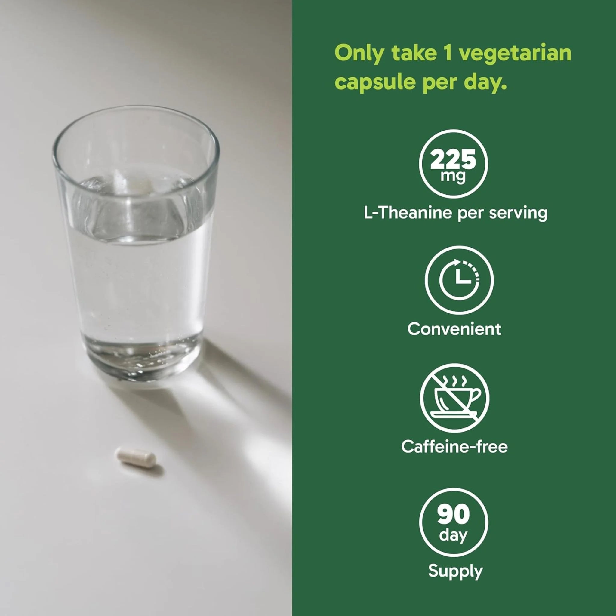 Organika L-Theanine 225mg 90 Vegan Capsules