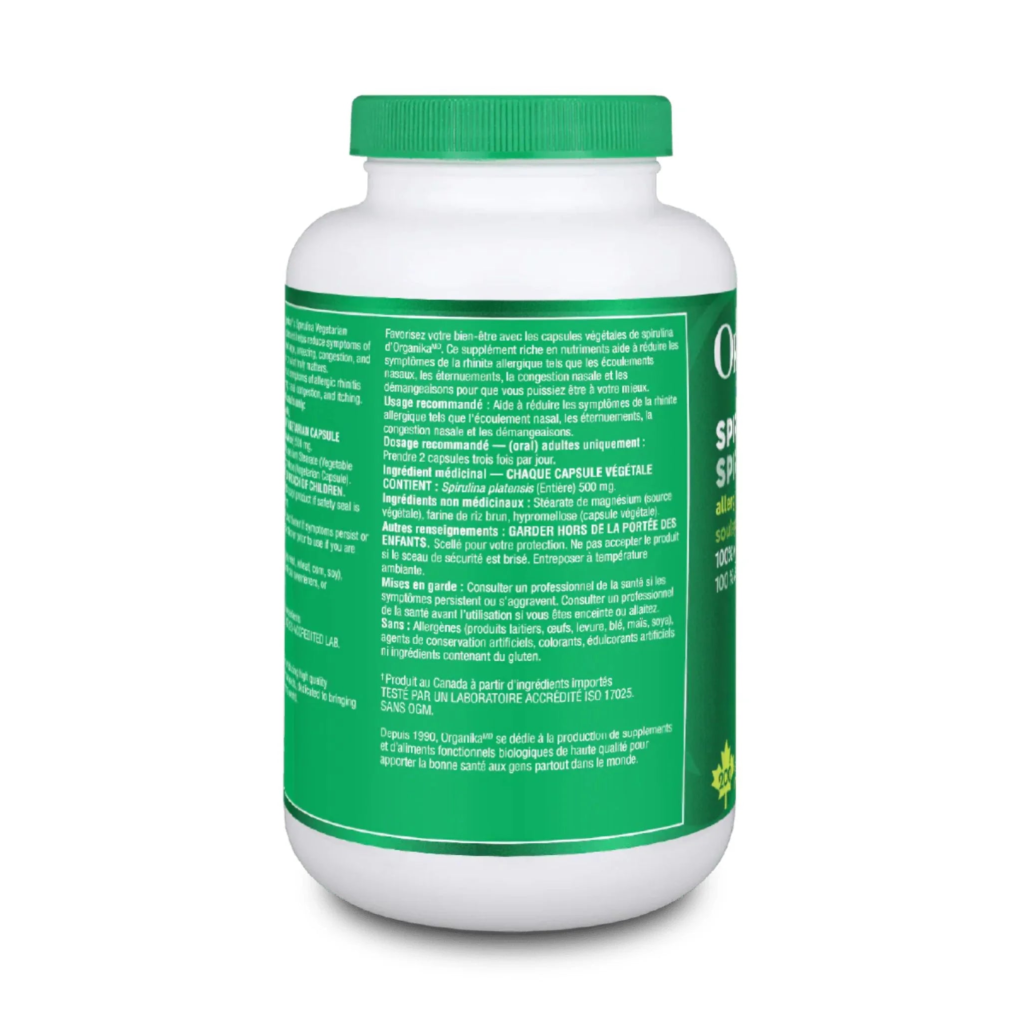 Organika Spirulina 1000mg Tablets - Nature's Source Inc