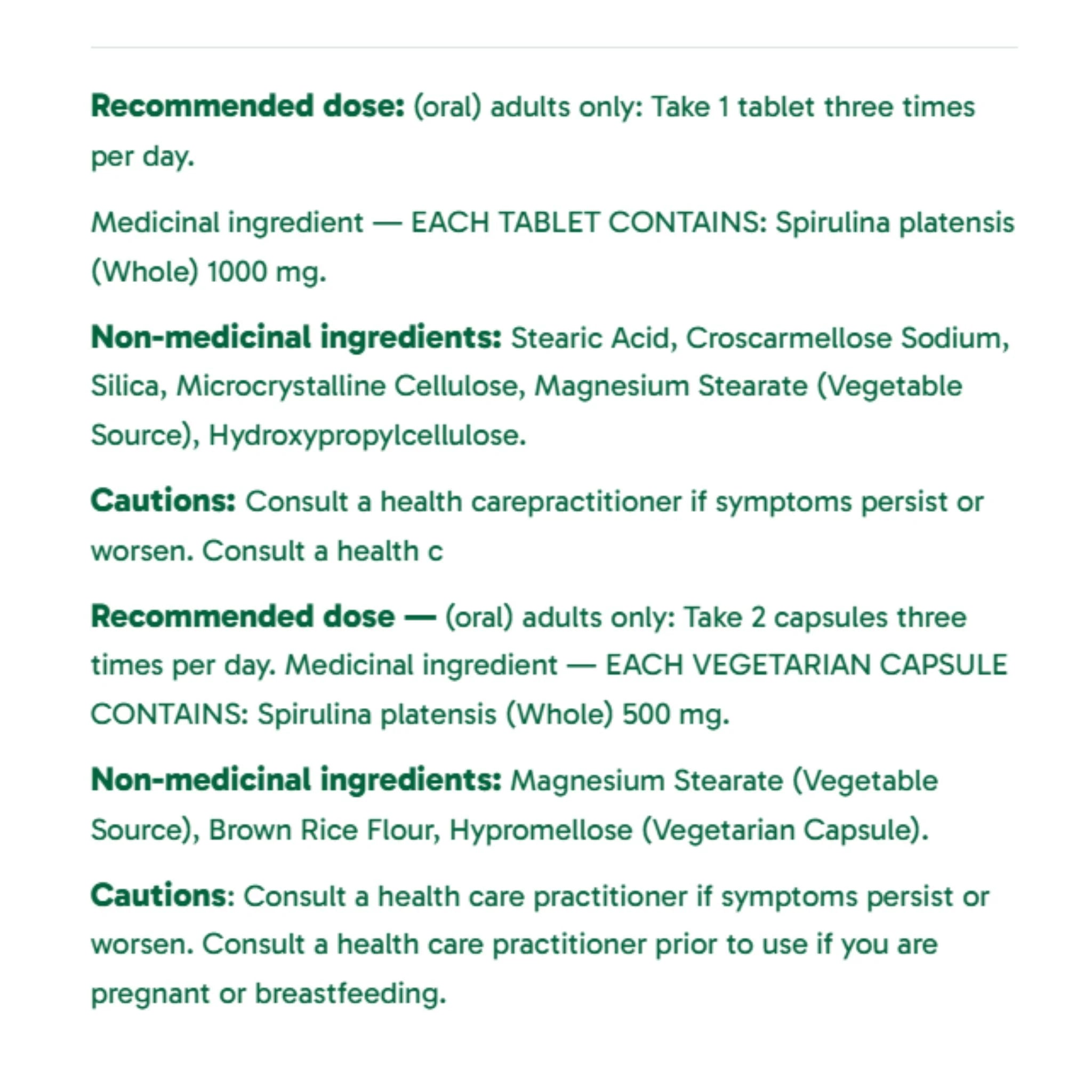 Organika Spirulina 1000mg Tablets - Nature's Source Inc
