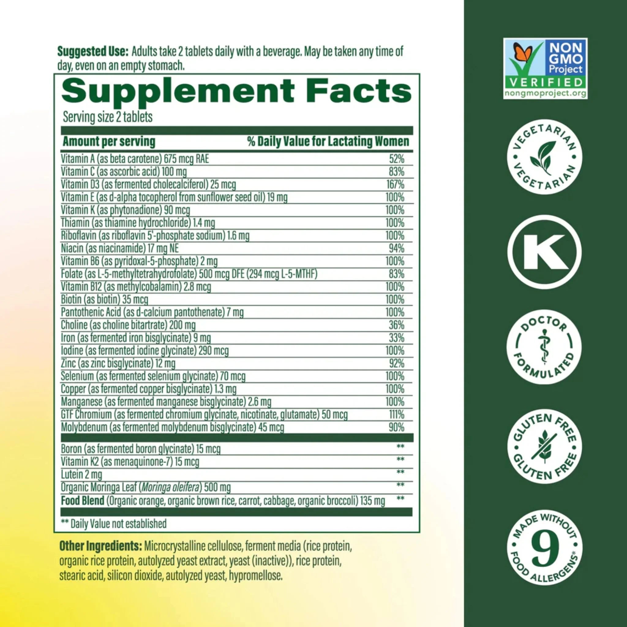 MegaFood Baby and Me 2 Postnatal Multi 120 Tablets - Nature's Source Inc