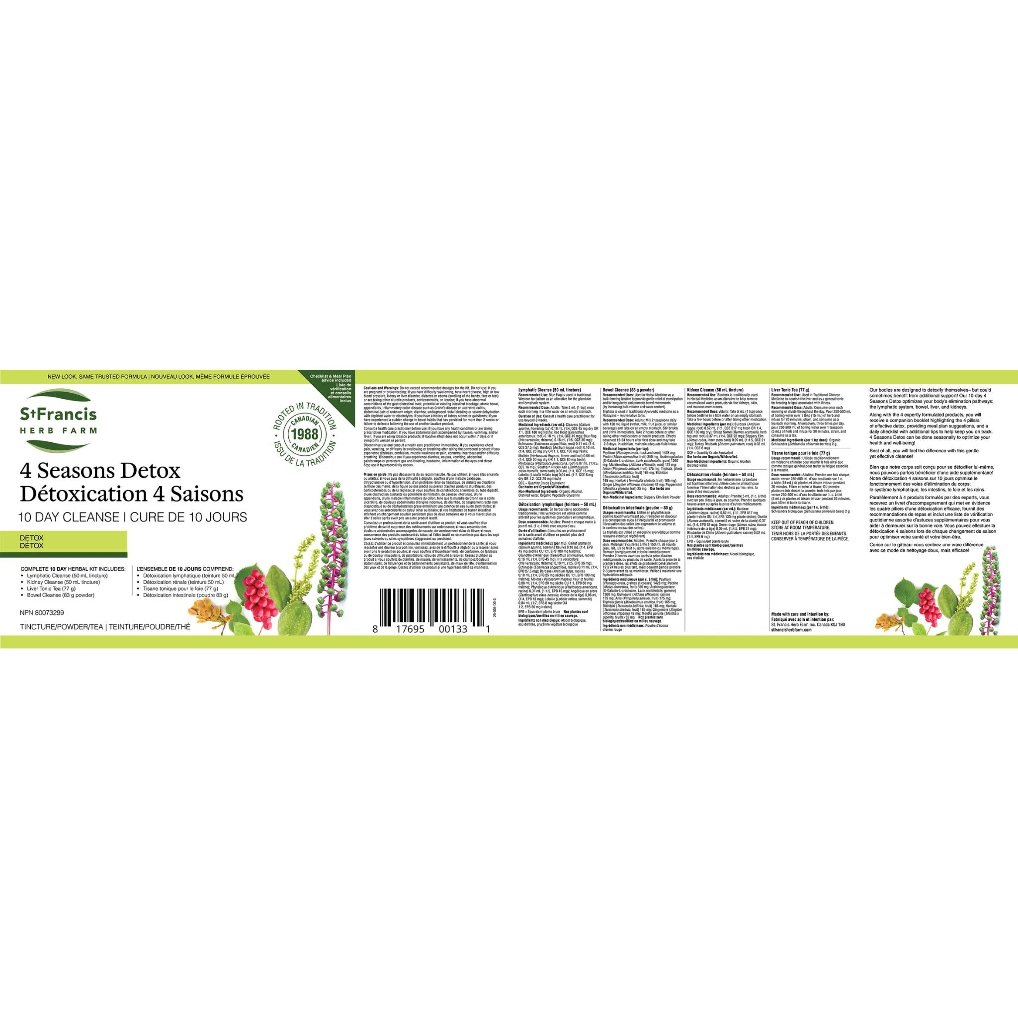 St. Francis Herb Farm 4 Seasons Detox Kit - Nature's Source Inc