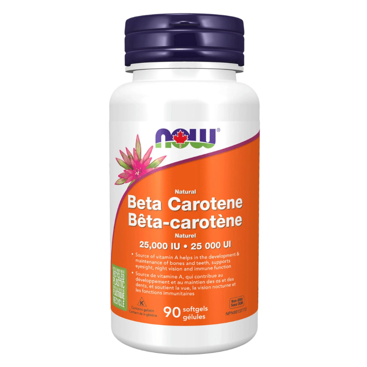 NOW Beta Carotene 25000 IU 90 Softgels