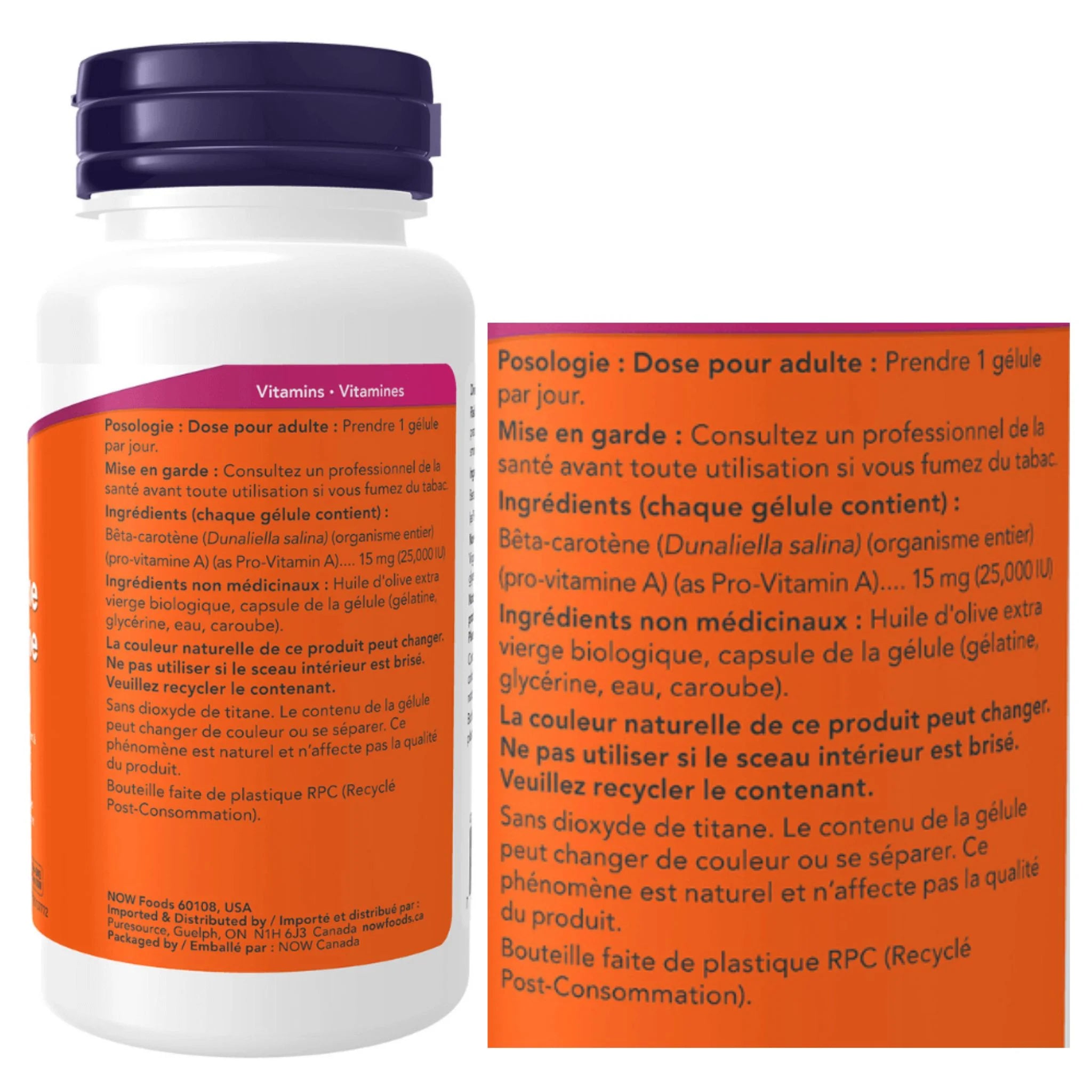 NOW Beta Carotene 25000 IU 90 Softgels