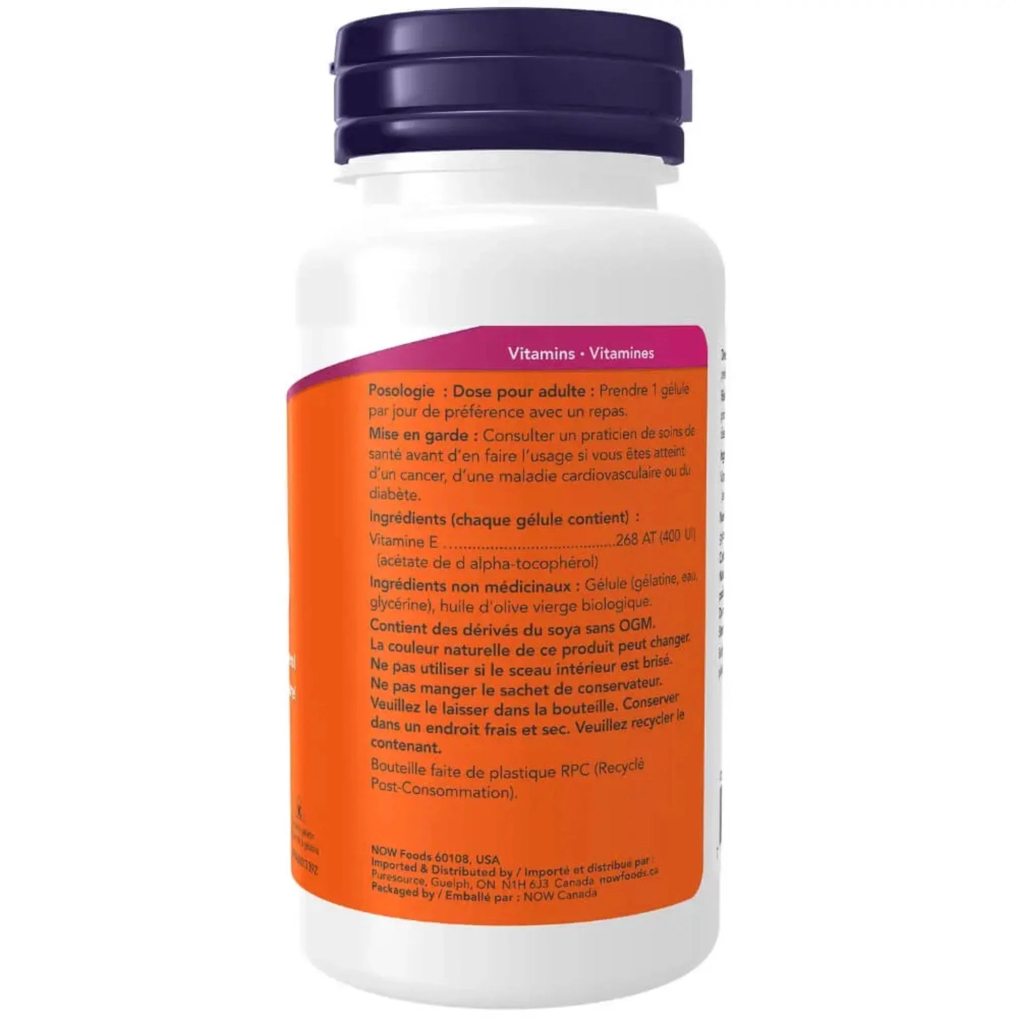 NOW E-400 IU 100% Natural d-Alpha Tocopheryl 100 Softgels