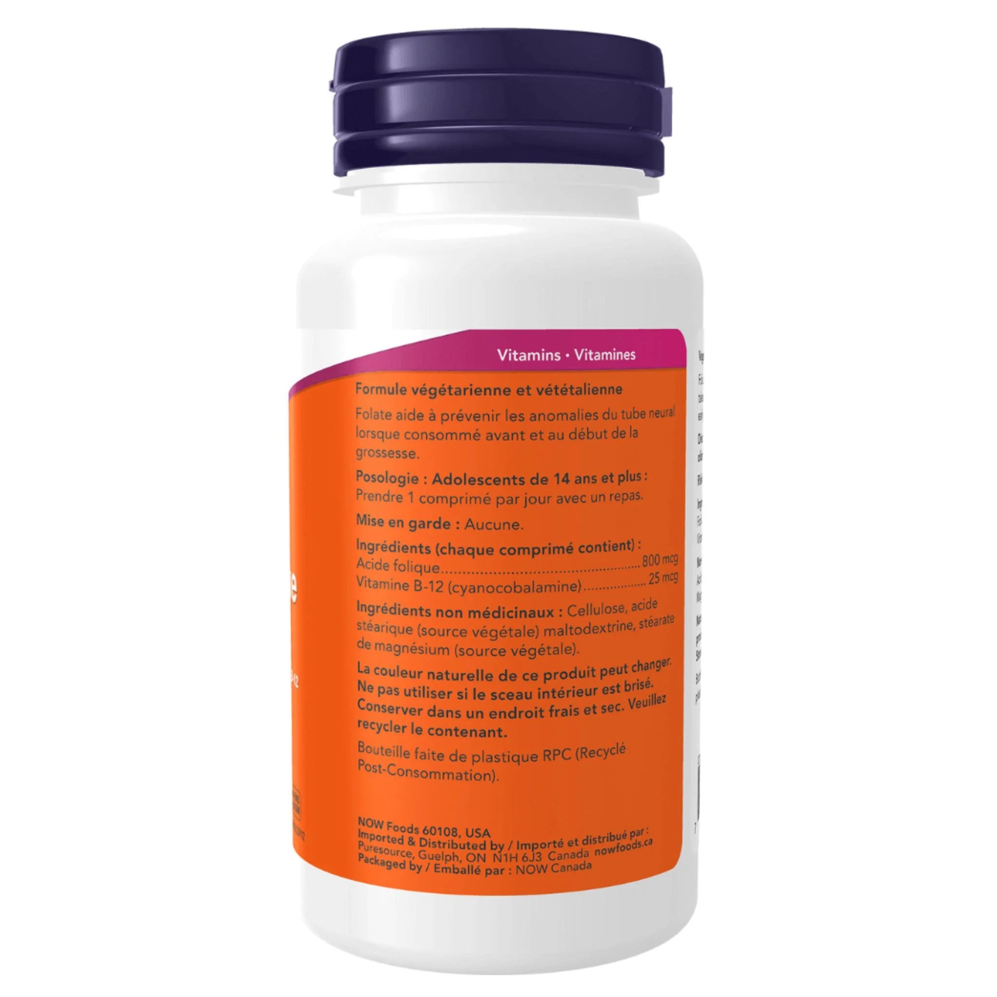 NOW Folic Acid 800mcg 250 Tablets