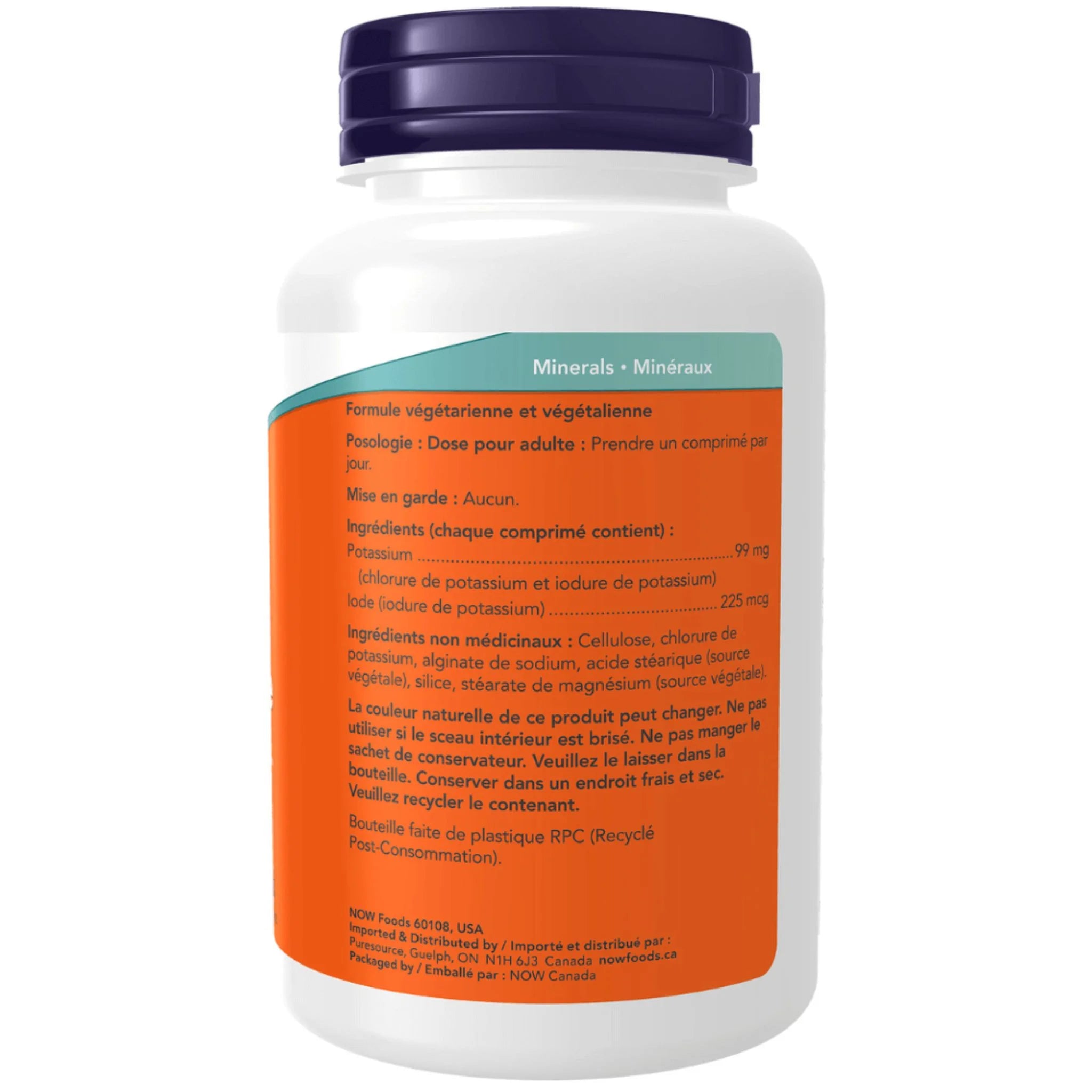 NOW Potassium plus Iodine 225mcg 180 Tablets