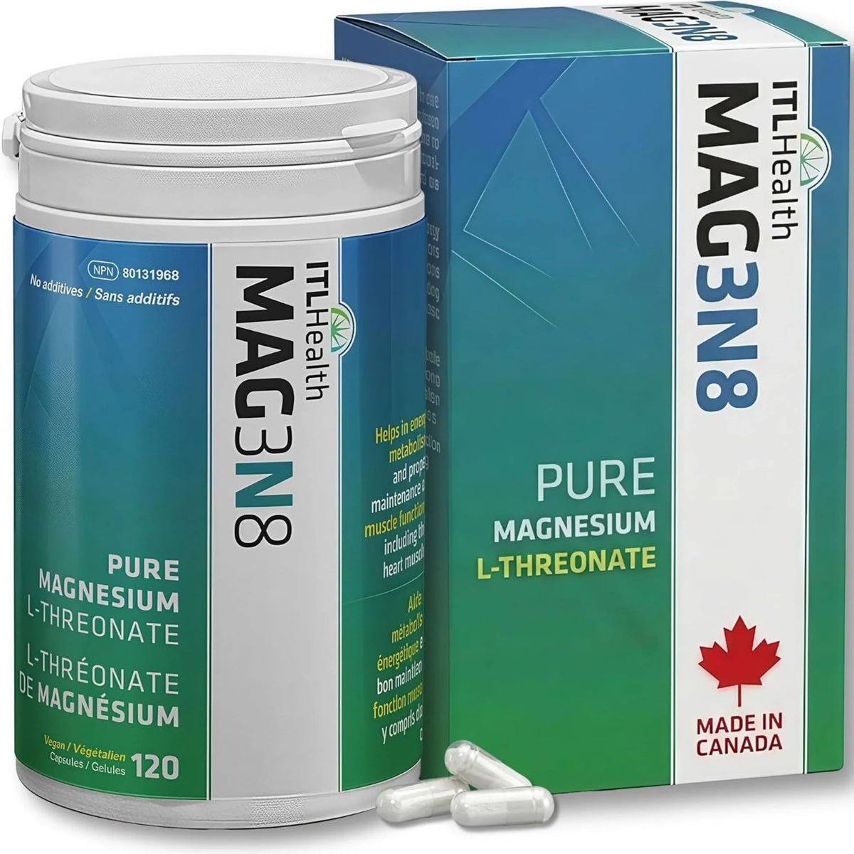 ITL Health MAG3N8 Magnesium Threonate 120 Vegan Capsules