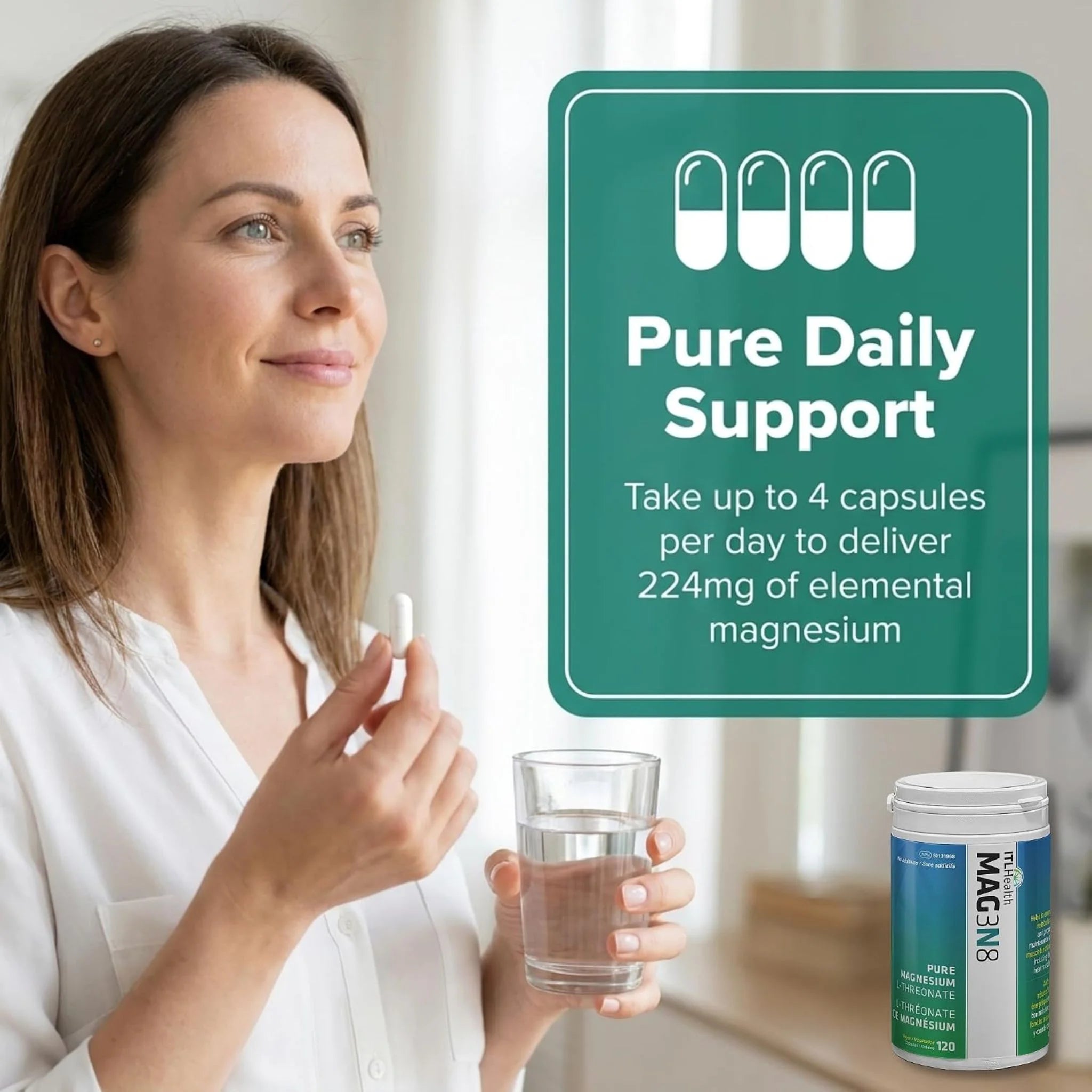 ITL Health MAG3N8 Magnesium Threonate 120 Vegan Capsules