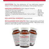 Replete Ferapro 30 Low - Dose Iron 100 Vegetable Capsules - Nature's Source Inc