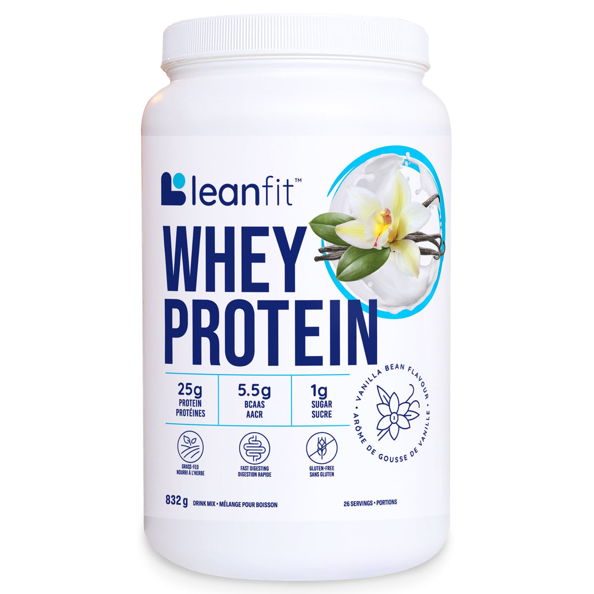 LeanFit Whey Protein Vanilla Bean 832g - Nature's Source Inc