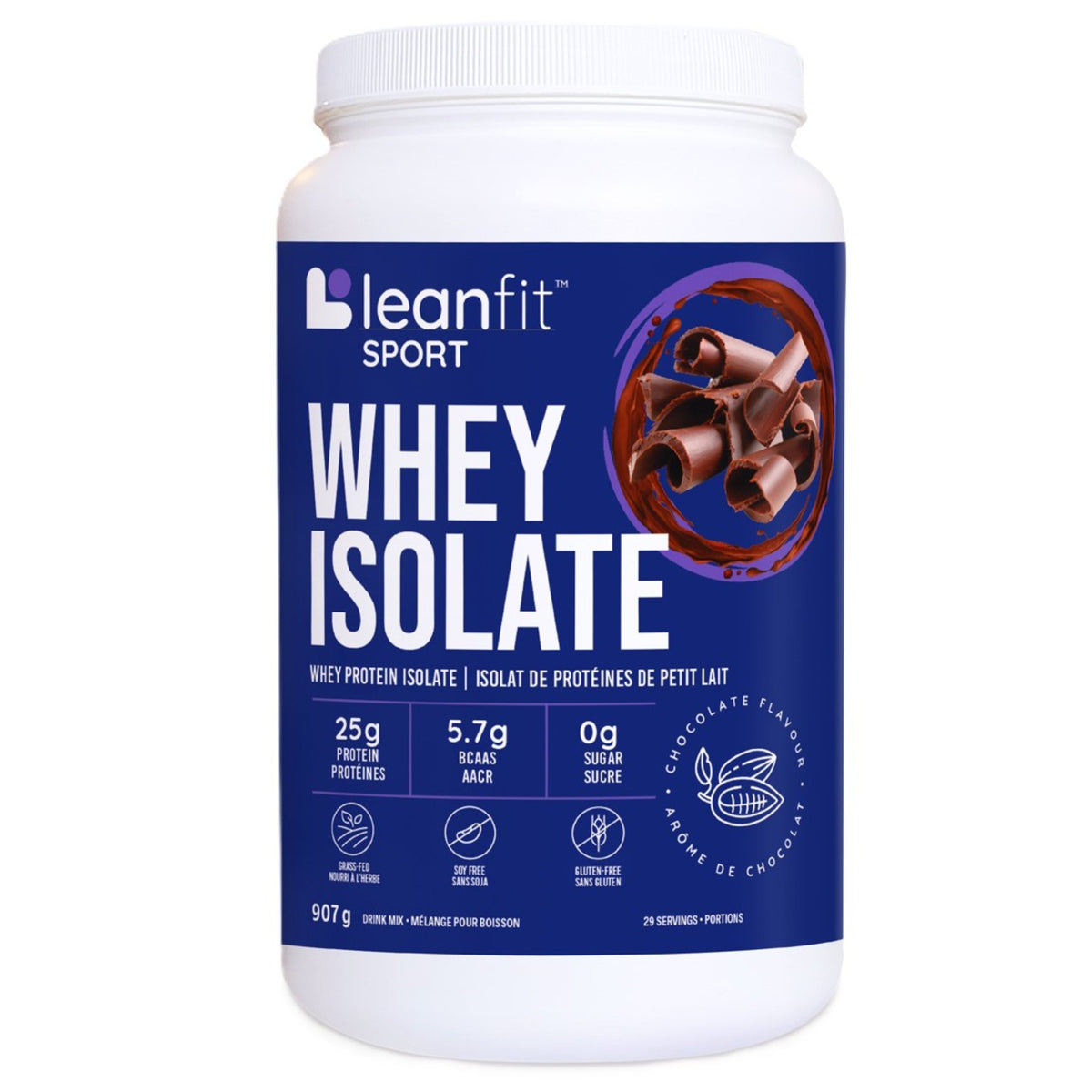 LeanFit Whey Isolate Chocolate 916g - Nature's Source Inc