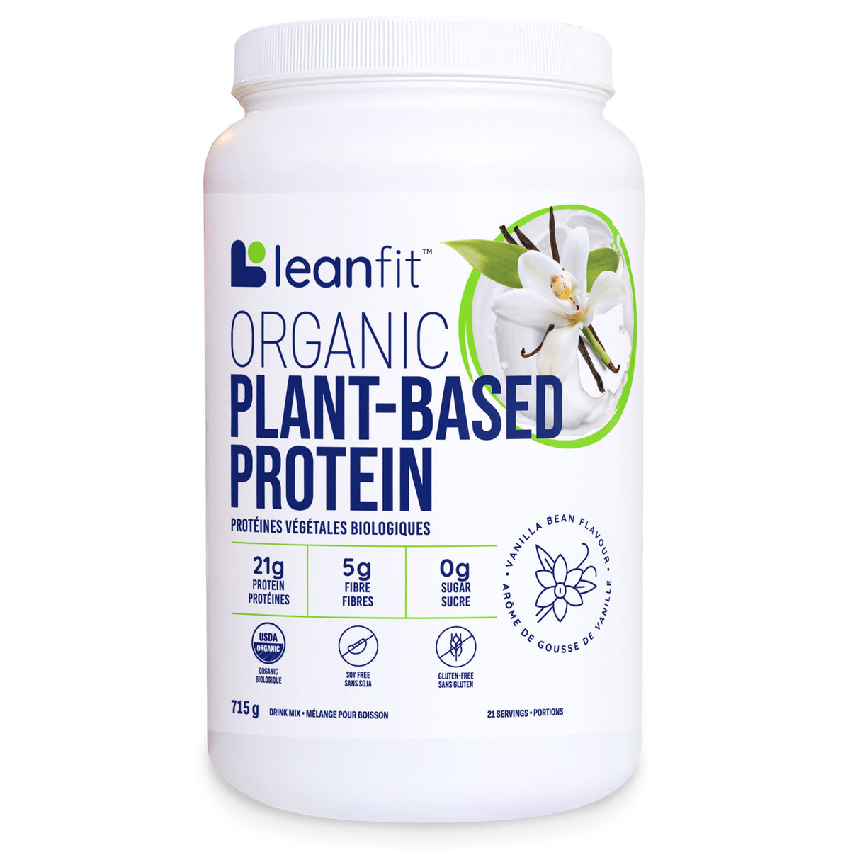 LeanFit Organic Plant Protein Vanilla Bean 715g - Nature's Source Inc