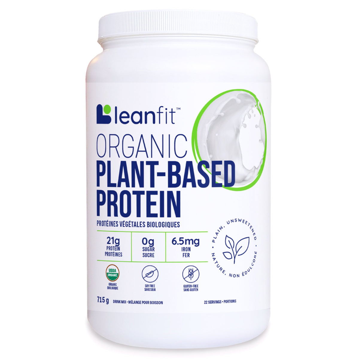 LeanFit Organic Plant Protein Unflavoured 715g - Nature's Source Inc