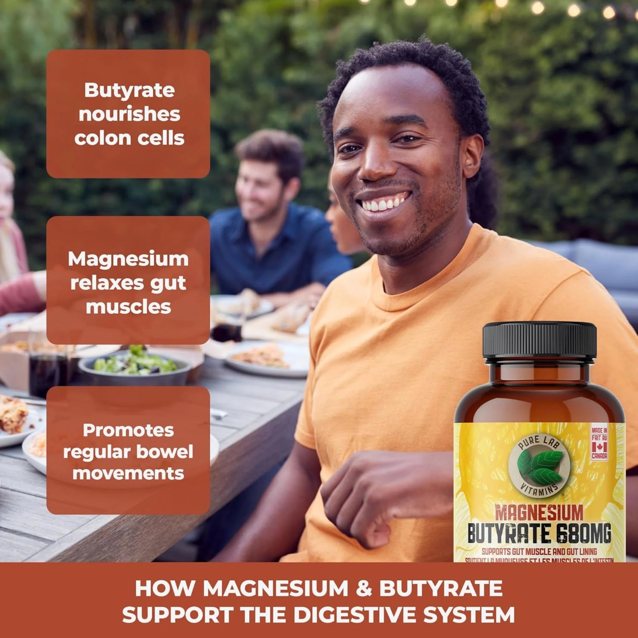 Pure Lab Vitamins Magnesium Butyrate 680mg 120 Vegetable Capsules
