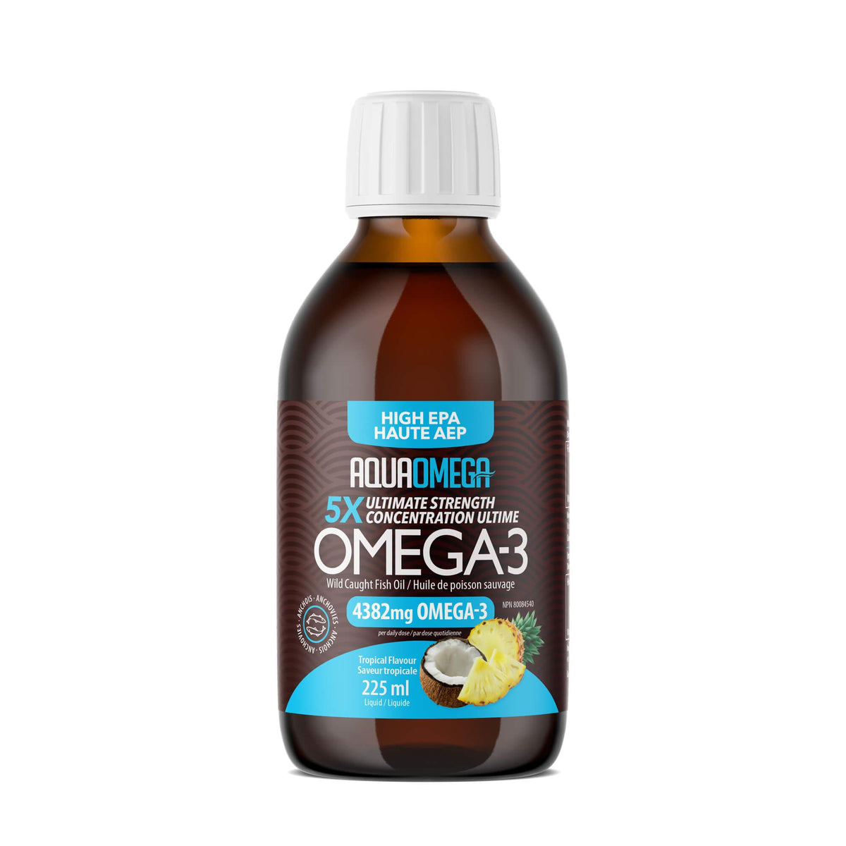 AquaOmega High Potency Fish Oil Tropical 225ml