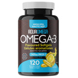 AquaOmega Omega - 3 High EPA 2000mg Lemon 120 Chewable Softgels - Fight Against Joint Pain And Stiffness, Help Reduce Inflammation, Boost Immune System, Reduce Risk Of Respiratory Infections - Nature's Source Inc