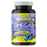 Aquaomega Omega - 3 High DHA Kids Blueberry 60 Gummies - Provide Fatty Acids, Support Growth and Development in Children, Promotes Brain Health and Well - Being, Rich in Essential Nutrients - Nature's Source Inc