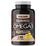 AquaOmega EPA Regular Strength 1700mg Omega - 3, 240 Softgels - Supports Heart Health, Bone Frailty, Optimal Absorption, Reduce Inflammation, Suitable for Heart Related Conditions - Nature's Source Inc
