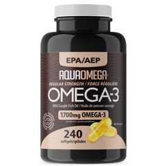 AquaOmega EPA Regular Strength 1700mg Omega-3, 240 Softgels - Supports Heart Health, Bone Frailty, Optimal Absorption, Reduce Inflammation, Suitable for Heart Related Conditions