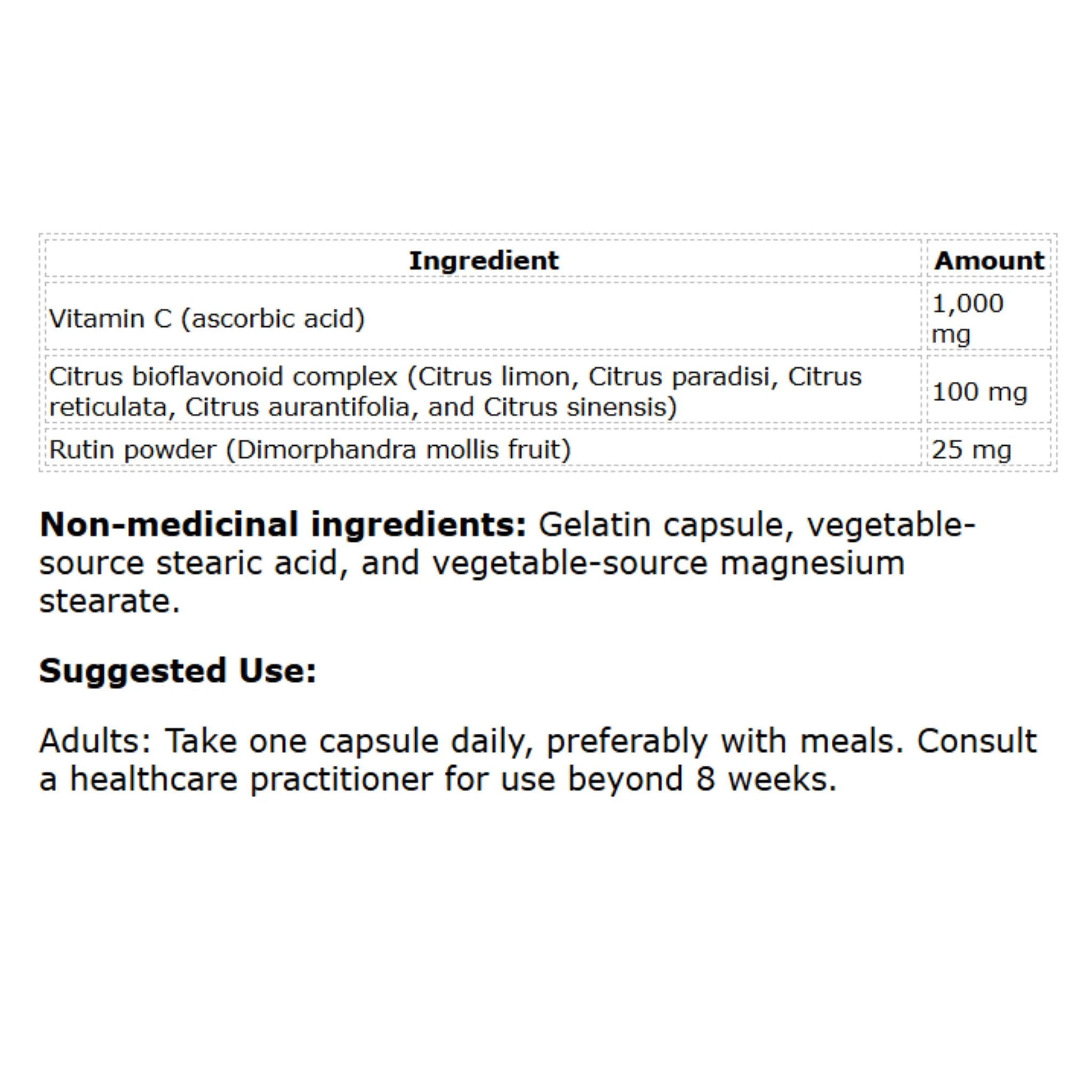 Protocol Ortho C-1000mg + Bioflavonoid 120 Vegetable Capsules